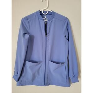 Adar Addition Zipper Bomber Jacket Scrub Woman Blue Xs